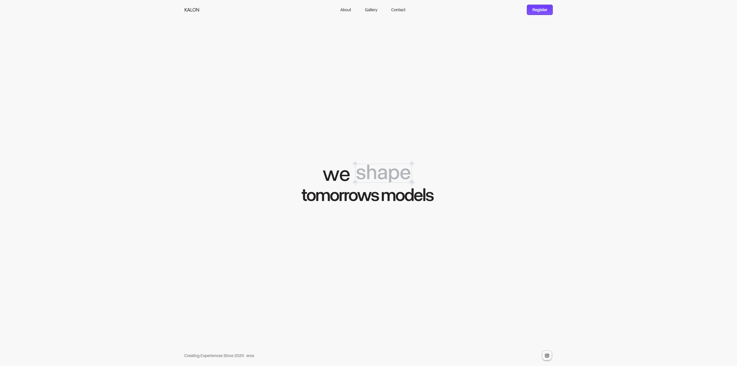 Aurora landing page with clean modern design and bold typography.